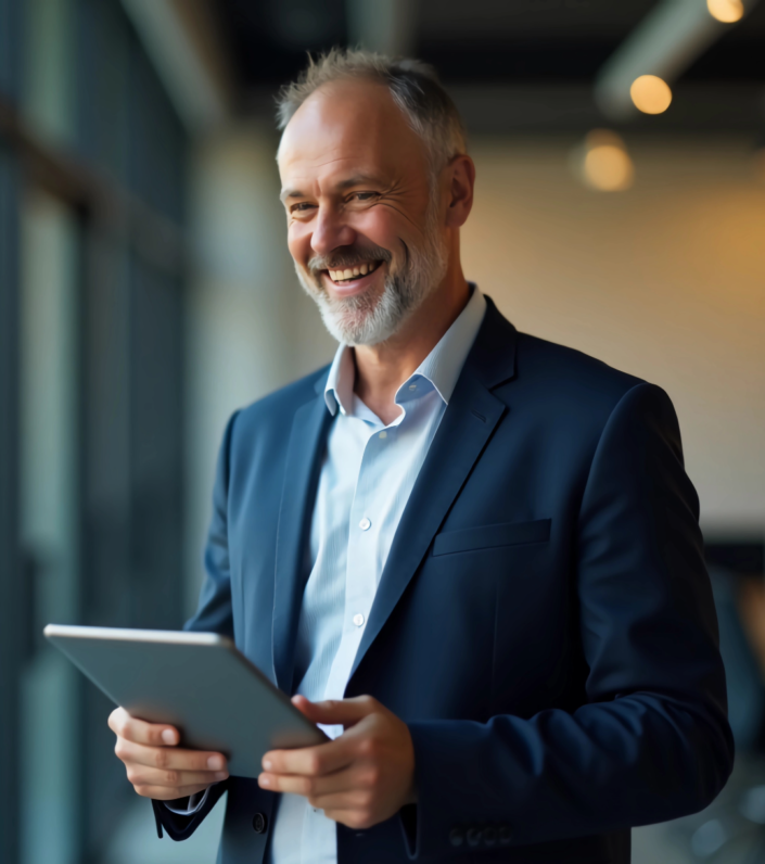 white businessman standing