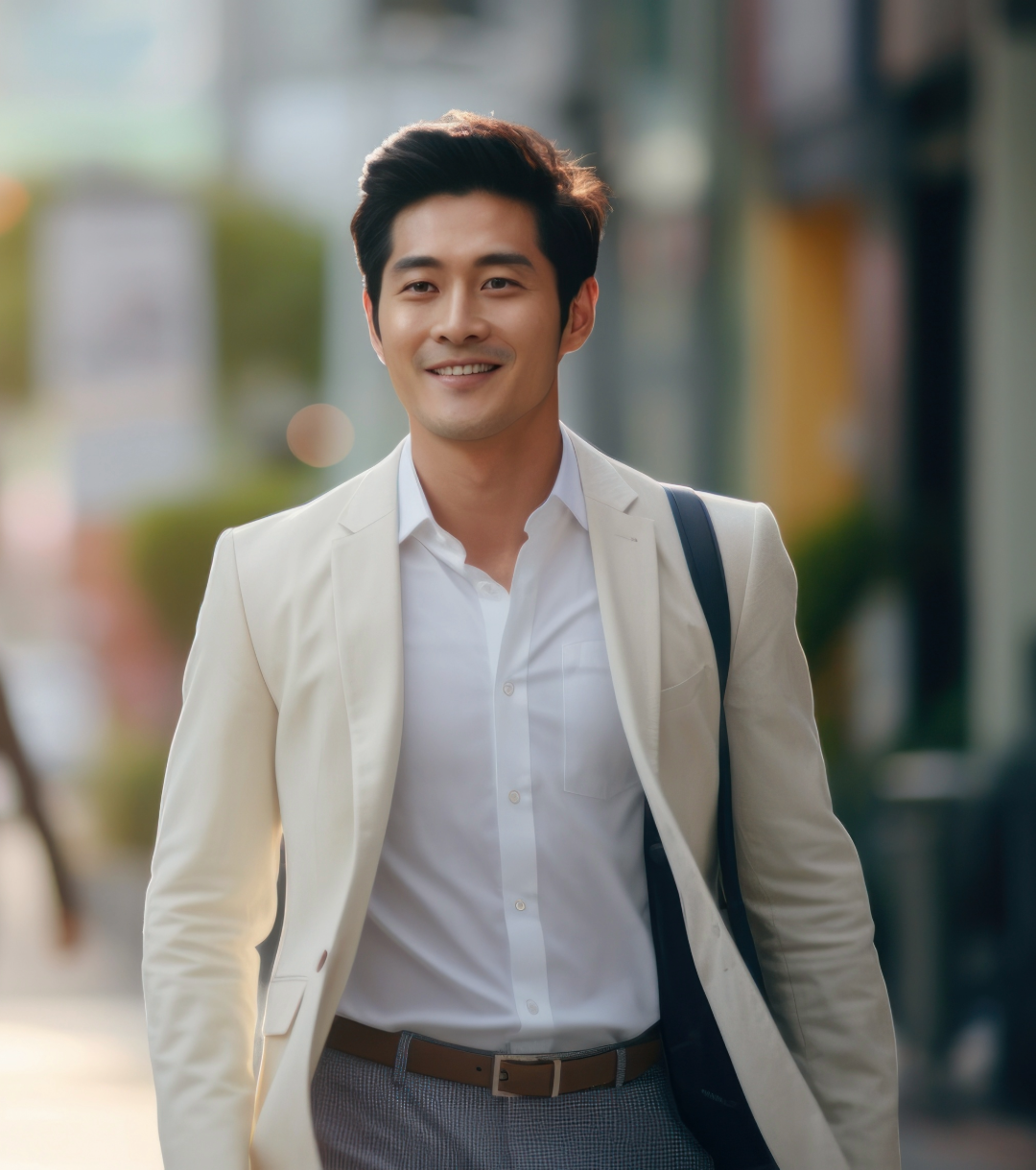 asian businessman in city