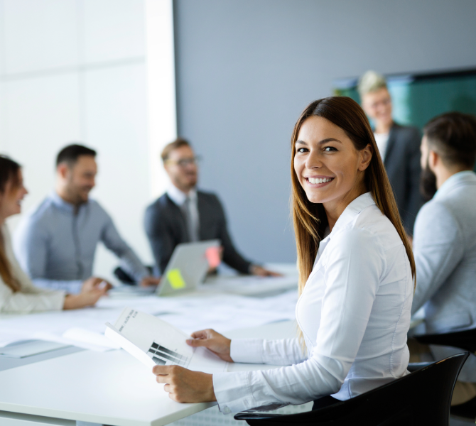 woman at desk