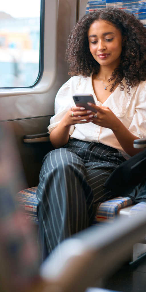 blk woman on train